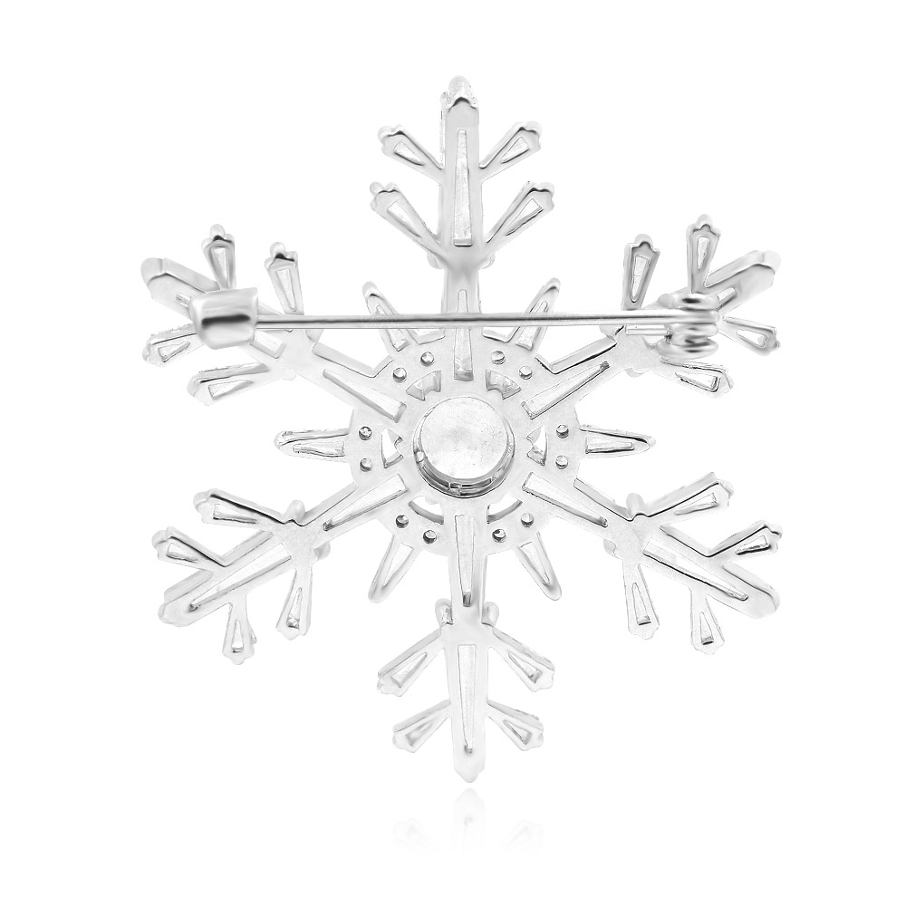 Snowflake with Zirconia Christmas Brooch